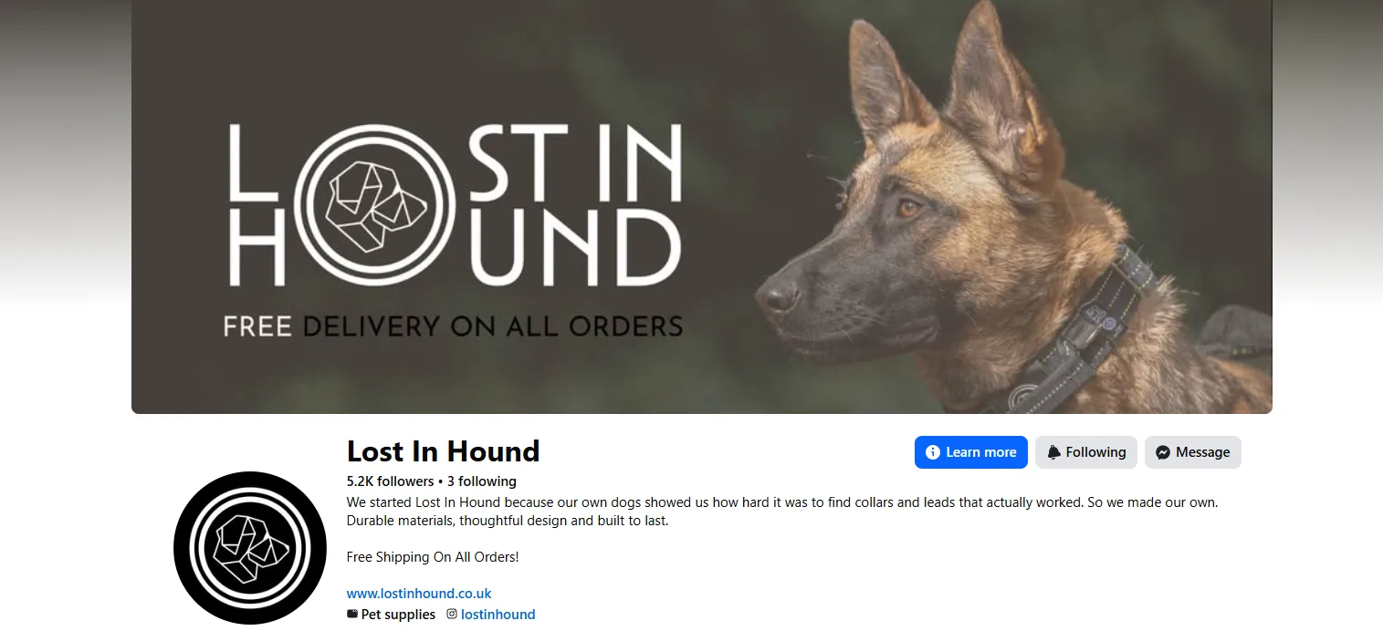The Lost In Hound Facebook page