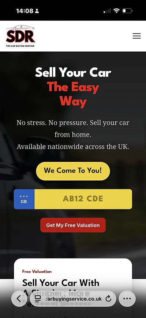 The SDR website on a phone